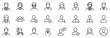 © Yehor - Set of user profile and business avatar line icons representing people, roles, and team concepts on transparent background