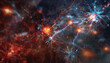 © Corona Borealis - Neural activity showing damaged and active neurons with synaptic connections, electrical impulses, and inflammatory processes in the brain. Thinking process, cognition, intelligence, mental health 3D