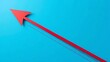 © Gam - Red arrow moving straight on blue background with speed lines.