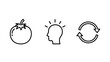 © MAHMUDA  - Vegetable quality control and circular thinking methodology concept icons with lightbulb thinking innovation recycling vegetable brainstorming circular sustainability creative strategy