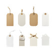 © Stockycollections - Collection of various blank gift tags with strings and ribbons, isolated on transparent background