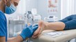 © Pas Studio - Doctor giving injection into patient foot in bright medical clinic
