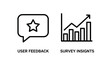 © Most - User feedback and survey insights icons set vector pack clear cut feedback insights analysis research graphics illustration communication business