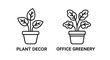 © Most - Illustration of plant decor and office greenery in pots with potted plant life plant care indoor gardening plant arrangement green plant greenery