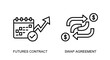 © SM - Futures contract and swap agreement icons with financial symbols contract agreement financial investment business transaction exchange commodity