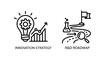 © SM - Innovation strategy and r&d roadmap conceptual icons with r and d innovation strategy business planning development lightbulb research technology