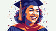 © Nawawi - Young Woman Wearing Graduation Cap.