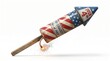 © Rumesh - 3D render of patriotic 4th of July firecracker rocket isolated on white