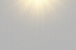 © Felicety - Golden lens flare light effect. Special sunlight flash with bright gold rays isolated on abstract background.