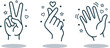 © Gobindo - Vector illustration of hand gestures with peace sign, love, and waving
