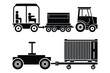 © Sadek - Industrial logistics and cargo transport vehicle vector illustrations set