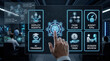 © Asad - Artificial intelligence agent management system, futuristic AI training dashboard with task flow and KPIs, digital automation control interface
