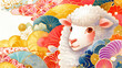 © 963k - 2027年の年賀はがきや新年の挨拶に使いやすい和風イラスト。二匹の羊、花模様、和柄、手描き風タッチを取り入れた、迎春、賀正、正月、新春、背景素材、装飾、挿絵、表紙、テンプレート、広告、ポストカード、グリーティング、和モダン、販促物に役立つ、上品でかわいい祝賀デザイン。新年販促や挨拶状づくりに好適。新年の挨拶や贈り物にも映える意匠。新年の挨拶や贈り物にも映える意匠。新年の挨拶や贈り物にも映える意匠。