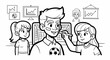 © Flop - Cheerful soccer coach teaching two young enthusiastic students.