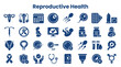 © Iconique Studio - Reproductive Health Icons and Symbols Representing Fertility Pregnancy Family Planning and Medical Care