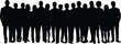 © MostRohida - Large Group Of Diverse People Silhouettes Standing Together In A Line crowd