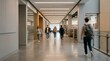 © Ofida Studio - Students Walking in Modern University Library Hallway
