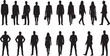 © MdSohel - Collection of Professional Business People Silhouettes in Suits and Formal Wear Walking and Standing Isolated on White Background