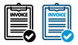 © ochikosan - インボイス確認アイコンセット 請求書チェックのイラスト素材　Invoice Check Icon Set Billing Document Illustration Design