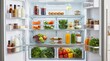 © Massrulz - Open refrigerator full of fresh vegetables and healthy food in a home kitchen