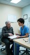 © Rama - Medical Professional Discusses Patient Chart In Consultation Room
