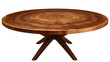 © Corman - Round live edge wood slab dining table with wooden base