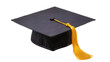 © TONSTOCK - Black graduation cap with golden tassel, isolated on transparent background