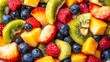 © Karn - Overhead shot of a breakfast spread: pancakes, berries, coffee, cozy morning,