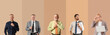 © Pixel-Shot - Diverse group of business professionals standing against beige background