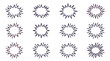 © Adre - Collection of twelve starburst speech bubble outlines.