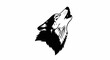 © samuel - Black and White Wolf Howling Silhouette Vector Illustration