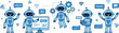 © Shukimon - Cute ai robot chatbot assistant character set for future technology website customer support online help.