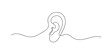 © bakul garis - One line drawing of simple ear outline. Continuous line of human anatomy shape. Hearing concept. single line art vector illustration.