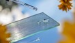 © minjung - Cosmetic dropper pipette with water drops on glass plate macro skincare background