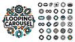© zee - Looping carousel icon set, 30 circular motion vector symbols, infinity and rotation graphic elements for social media and web design