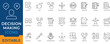 © Firoz - Decision Making Choose Evaluate Priority Compare Judgment Icon Set editable vectors for business strategy, problem solving, and management.