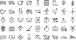© Bijoy - Minimalist Farm and Agriculture Thin Line Icon Set with Livestock Crops Tractor Tools and Barn Symbols for Organic Farming Infographics Presentation Vector ElementsMinimalist Farm and Agriculture Thin