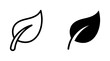 © Nurul - Simple Leaf Icons, Outline and Solid Fill, Nature and Ecology Symbols, Vector Graphics for Organic Design