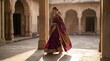 © Admint - Indian Woman in Luxurious Kanchipuram Silk Saree at Heritage Courtyard