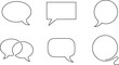 © Mostrenu - Simple Speech Bubble Outline Icons Collection with Chat Dialog Shapes and Communication Vector Illustration Set