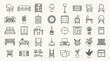 © GoenarsoBimo - Minimalist home furniture line art icon set.
