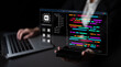 © InfiniteFlow - Explore an AI coding assistant interface showcasing vibrant code on a futuristic screen. Perfect for illustrating advancements in software development and productivity tools. Cyphers