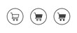 © Ka Han - Cart trolley icon set in circular outline. Retail basket symbol. Online purchase and checkout sign