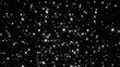 © JULEKA  - Glittering silver confetti falling on black background, shimmering metallic sparkles for celebration, festive glowing star dust texture