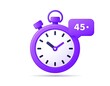 © Tia - Purple stopwatch with forty-five seconds.