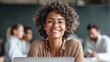 © Renderly - Smiling businesswoman in glasses at the office