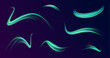 © Vitalii - Shimmering light waves travel through cyberspace creating futuristic visual energy. Flowing streaks enhance the motion effect. Modern digital background with glowing abstract patterns.