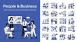 © Adobe Collections - Modern Business People Illustrations, 100+ Premium Vector Bundle, Blue and White Corporate Characters for Professional Presentations and Web Design