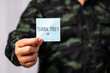 © M21Perfect - Soldier on a military base expressing gratitude and appreciation with a thank you note