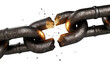 © AnaMaria - Rusty metal chain link breaking apart, isolated on transparent background